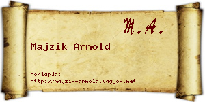 Majzik Arnold névjegykártya
